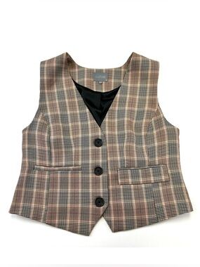 Culture plaid womens lined vest Size 42 12 CUCostantina waistcoat Menswear style